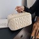 thumbnail image 3 of Bolsa de maquillaje, bolsa de almohada suave elástica portátil de alta gama, partición con cremallera, almacenamiento de cosméticos de viaje, 3 of 6