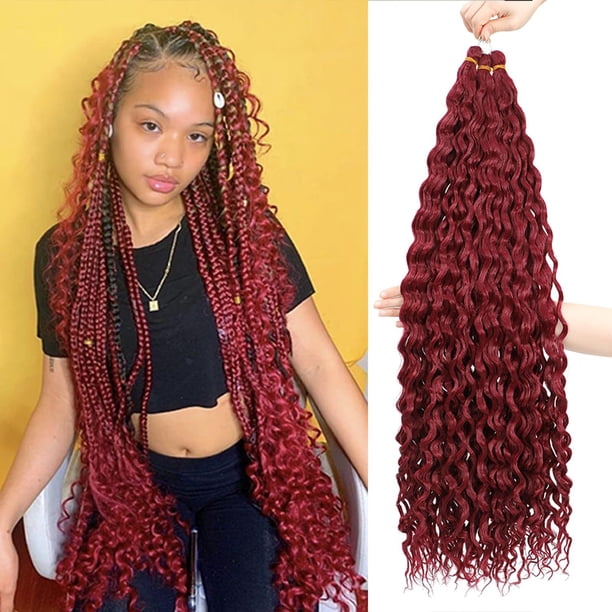 Xiao Hua Peluca de crochet sintética, peluca de crochet con ondas de agua de 30 pulgadas, peluca de crochet pre-enrollada para tejido rápido, peluca estilo bohemio con ondas de agua, 1 pieza, T05