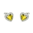 thumbnail image 2 of Anvazise 1 Pair Alloy Earrings Shiny Exquisite Heart Shape Ear Studs for Party Yellow, 2 of 13