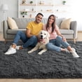 thumbnail image 2 of Alfombra Noahas Grande Esponjosa Gris Oscuro 152x244 cm Soft Shaggy, 2 of 8