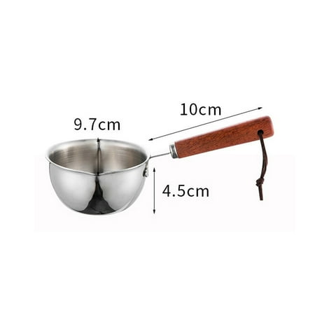 

Ruibeauty Stainless Steel Wood Handle Milk Pan Hot Oil Pan Chocolate Hot Pot Sauce Pan