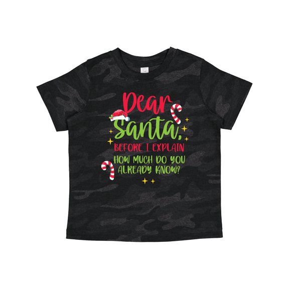 Inktastic Christmas Dear, Santa Before I Explain How Much Do You Know? Boys or Girls Toddler T-Shirt
