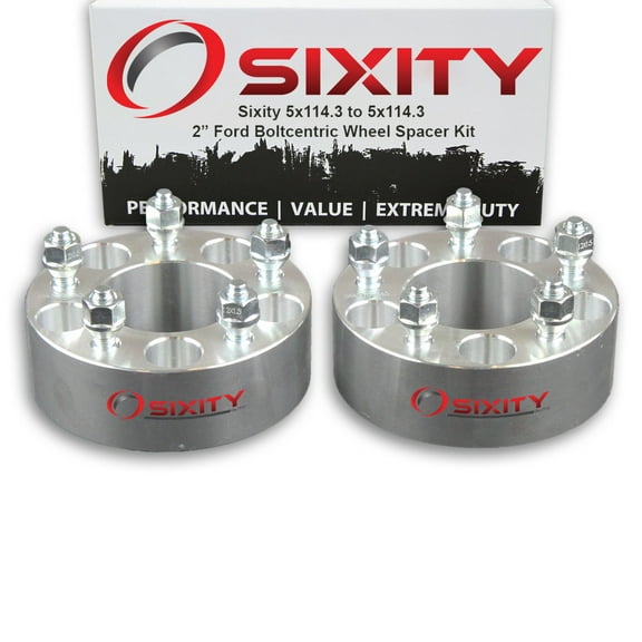 Sixity Auto 2 pc 2" 5x114.3 Wheel Spacers compatible with Ford Taurus Escape Fusion M12x1.5mm 1.25in Studs Lugs