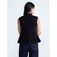 thumbnail image 3 of Scoop Women's and Women's Plus Sleeveless Mock Neck Peplum Sweater Tank, Sizes XS-4X, 3 of 5