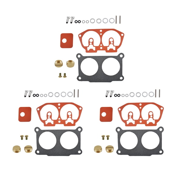 3-Pack Carburetor Carb Rebuild Repair Kit Fit for Yamaha 1986-1995 V4 V6 115 130 150 175 200 225 HP Outboard