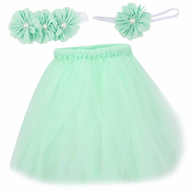 Accesorios de fotografía para recién nacidos, falda para recién nacidos, diadema envuelta, falda para vestir a recién nacidos, falda para niñas, funcionamiento suave