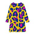 thumbnail image 3 of LOVZFMLL Robe d'Été à Manches Courtes pour Filles, Col Rond Imprimé, 3 of 4