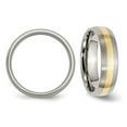 thumbnail image 4 of Mens 6mm Titanium Wedding Band Ring with 14K Gold Inlay, 4 of 5