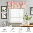 thumbnail image 6 of Kitchen Valances for Window, Summer Daisy Pastoral Flower Light Filtering Rod Pocket Valance Curtain, Watercolor Red Plaid Short Curtains Window Topper for Bedroom Bathroom Living Room 54x18in, 6 of 9