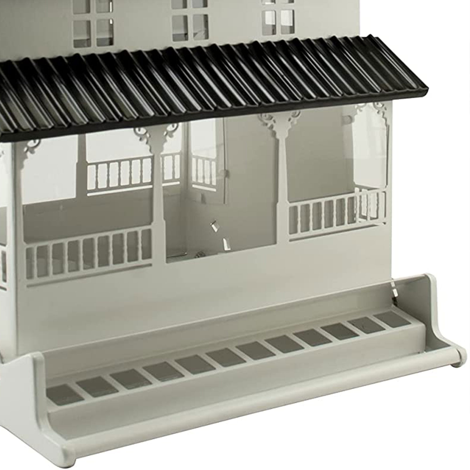 Farmhouse Squirrel-Resistant Bird Feeder, 10.5 qt Capacity, White