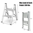 thumbnail image 2 of Gymax 2-Step Aluminum Folding Ladder, Lightweight with Non-Slip Pedal, 330 lbs Capacity, 2 of 10