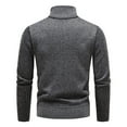 thumbnail image 4 of Men's Half Zip Pullover Knitted Regular Fit Sweater with Soft Brushed Flannel Lining,Mens Quarter Zip Up Sweater Pullover Polo Tops, 4 of 6