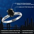 thumbnail image 2 of Gem Stone King PLAT-900 Platinum Black Sapphire Engagement Ring for Women | 1.66 Cttw | Oval 8X6MM | Gemstone September Birthstone | Size 7, 2 of 6