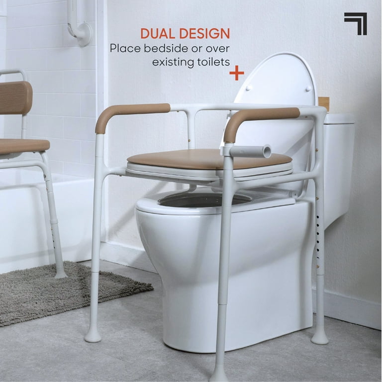 Sharper Image Deluxe Commode, Bedside Toilet Chair, Portable