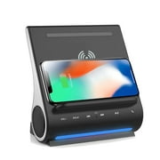 Azpen Dockall 15 Watts Super Fast Wireless Charger, Bluetooth Premium Speakers, Docking Station with Built in Mic Handsfree Call, 4 in 1 Station for iPhone and Samsung Phone