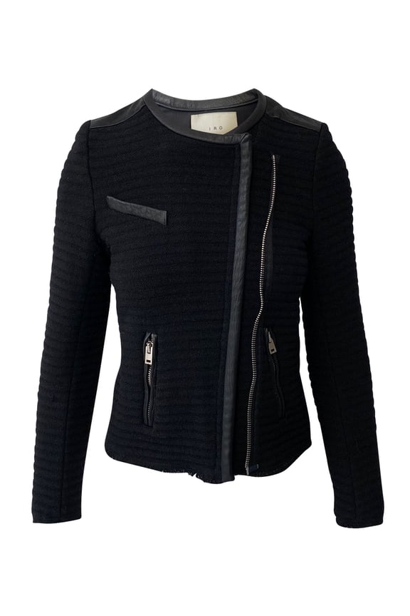 Pre-Owned Iro Black Fleece Wool Evening Jacket