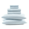 thumbnail image 3 of GAIAM Microfiber Cooling Sheet Set - Wrinkle-Resistant, Quick Dry, Brushed for Softness - California King, Dotted Fan Print Ice Blue, 3 of 3