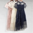 thumbnail image 3 of FaLX Party Dress See-through Mesh Patchwork Star Shape Sequin Little Girls Dress Performance Dress, 3 of 8