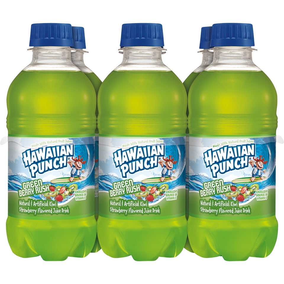 Hawaiian Punch Green Berry Rush, Juice Drink, 10 fl oz bottles, 6 pack ...