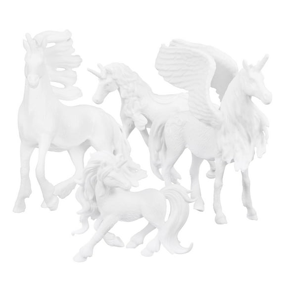OUNONA DIY Painting Unicorn Figurines for Kids Playing Made of ABS White Pieces