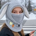 thumbnail image 4 of 5 Styles Fleece Winter Ski Hood Hat Windproof Full Face Coverage Foldable Machine Washable for Cycling Skiing Hiking Outdoor, 4 of 4