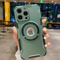 thumbnail image 6 of Compatible with iPhone 15 Pro Max Magnetic Stand Case Compatible with MagSafe Ring Kickstand Invisible Bracket Hollow Fashion Protection Shockproof Cover for Women Man Green, 6 of 9