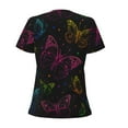 thumbnail image 4 of Naloa Butterfly Print T-Shirts Short Sleeve V Neck Tees for Women Fashion Tops Trendy Lightweight Soft Casual Summer Outfits Clothes, 4 of 5