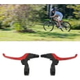 thumbnail image 2 of HELIAHOO Mountain Bike Brake Lever, Sandblasting Process Good Hand Feeling Aluminum Bicycle Brake Lever for Replacement (Red) UA2459-4594, 2 of 9