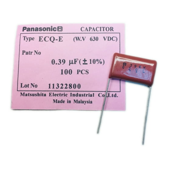 10 PACK OF ECQ-E6393KZ 0.039UF 10% 630VDC Film Capacitor - 630V Polyester, Metallized Radial