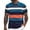 Blue, variant on Mens Striped Polo Shirt Button Collared Short Sleeved Business Top with Pocket Slim Fit Comfortable Trendy Casual Mens T-Shirts