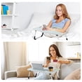 thumbnail image 3 of VUSIGN Foldable Lap Desk, 23.6 Inch Portable Laptop Bed Desk with Cup Holder Storage Drawer Tablet Slot, Laptop Bed Tray for Working Reading Writing Eating Bed Sofa Couch Floor, 3 of 8