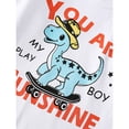 thumbnail image 5 of Hpapadks Girls Tops Casual Cartoon Letter Dinosaur Print Long Sleeve Crew Neck Base Top Boys Tshirts White 6-7 Years, 5 of 6