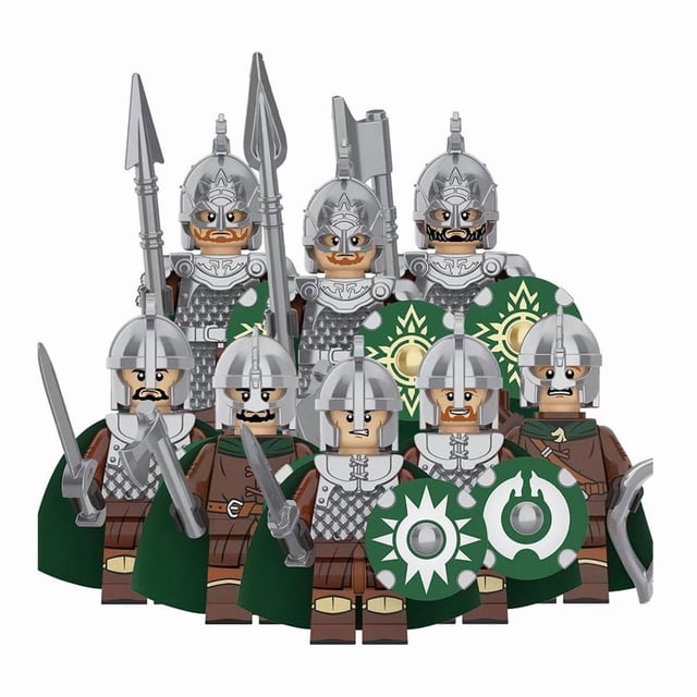 Set de 8 Figuras de Caballeros Medievales, Bloques de Construcción de Soldados Fantasía, Juguetes Coleccionables para Niños y Aficionados