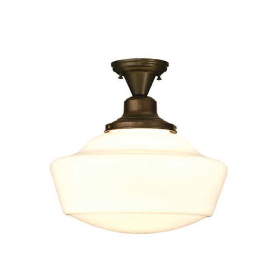 Meyda Tiffany 30268 Revival Schoolhouse 16" Wide Semi-Flush Ceiling Fixture - Brown