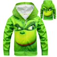 thumbnail image 1 of KidsBoysCoatTheGrinchHoodedZipUpHoodieChristmasSweatshirt, 1 of 4