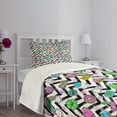 thumbnail image 5 of Ambesonne Chill Quilted Bedspread Set 2 Pcs, Zigzag Colorful, Twin Size, Multicolor, 5 of 6