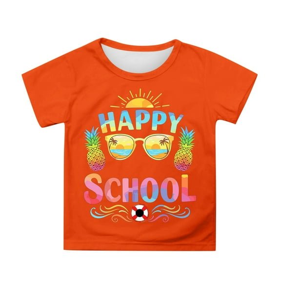 shqvo Girls Tops 5t 100th Day Of School Graphic Short Sleeve 100 Days Of School Costume Casual Daily Funny Tees Classroom Gifts for Students