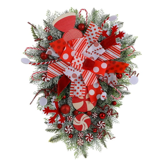 OFFIGAM Easy Install Christmas Wreath Pendant in Multi Color for Party and Door Decor