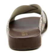 MICHAEL Michael Kors Womens SOMERLY Leather Open Toe Casual Slide Sandals