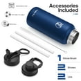 thumbnail image 6 of GEDUX 32oz Insulated Stainless Steel Water Bottle with 2 Leak Proof Lids(Spout Lid and Straw Lid) Wide Mouth Powder-Coated Water Bottle for Sports and Travel, Blue, 6 of 6