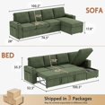 thumbnail image 2 of Akaber Sofa Bed, 103" L-Shaped Sectional Sleeper Sofa with Storage Chaise, Pull Out Couch, Cup Holders, Side Pockets, 2 of 8