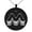 Black, variant on Stainless Steel Letter M Initial 3D Monogram Engraved Small Medallion Circle Charm Pendant Necklace