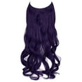thumbnail image 2 of SHCKE 18 Inch Curly Hair Extension for Women Invisible Hair Extensions with Transparent Adjustable Wire Removable Secure Clips Synthetic Hairpiece Deep Purple, 2 of 6