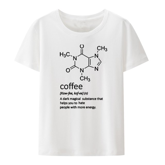 Camisetas con personajes de Coffee Formula, ropa de calle, divertidas, para parejas, cómics, encantadoras, únicas, lindas, sueltas, novedosas, regulares