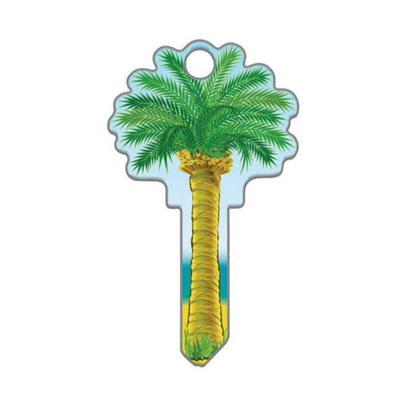 Llavero en Blanco Lucky Line con Formas de Llaves: Palmera y Casa KW1/11