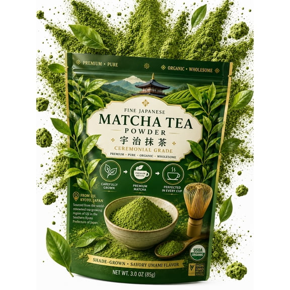 Bern’s Farm Ceremonial Grade Japanese Matcha Green Tea Powder, 3 oz