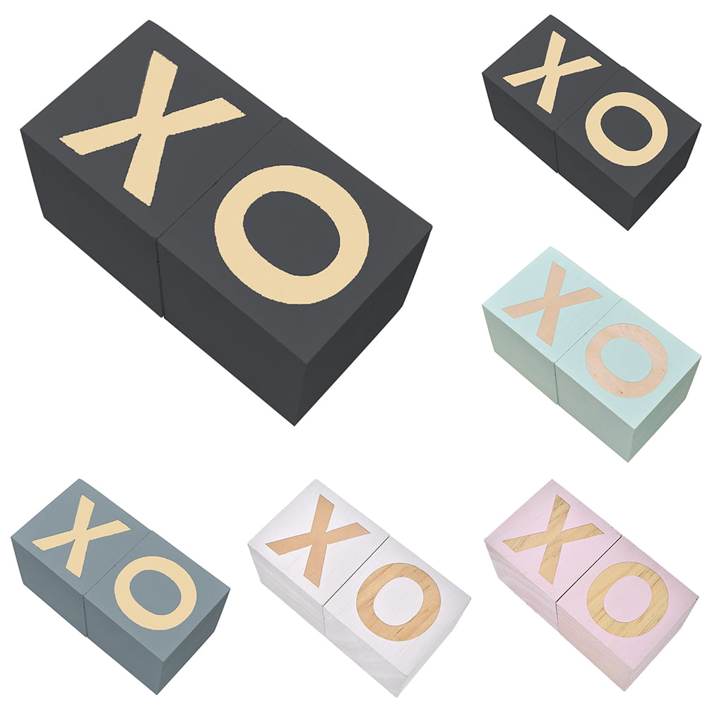liuqingwind Lovely Letter XO Printed Pine Made Cubes Interior Kids Home Table Top Decoration Best Gifts for Kids Black 