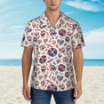 thumbnail image 2 of Sikiie rock Skull record Retro Print Men's Hawaiian Shirt, Summer Beach Button Pocket Short Sleeve T-Shirt,Small, 2 of 7