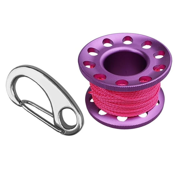 Portable Aluminum Alloy Scuba Diving Finger Reel Spool With 10m/393.70inch High Visibility Flared Line and Stainless