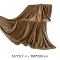 thumbnail image 2 of Frazada Manta de forro polar de 150 x 200 cm, súper suave, lisa y cálida, para sofá cama, color marrón café (1 unidad) JASKFLY, 2 of 8